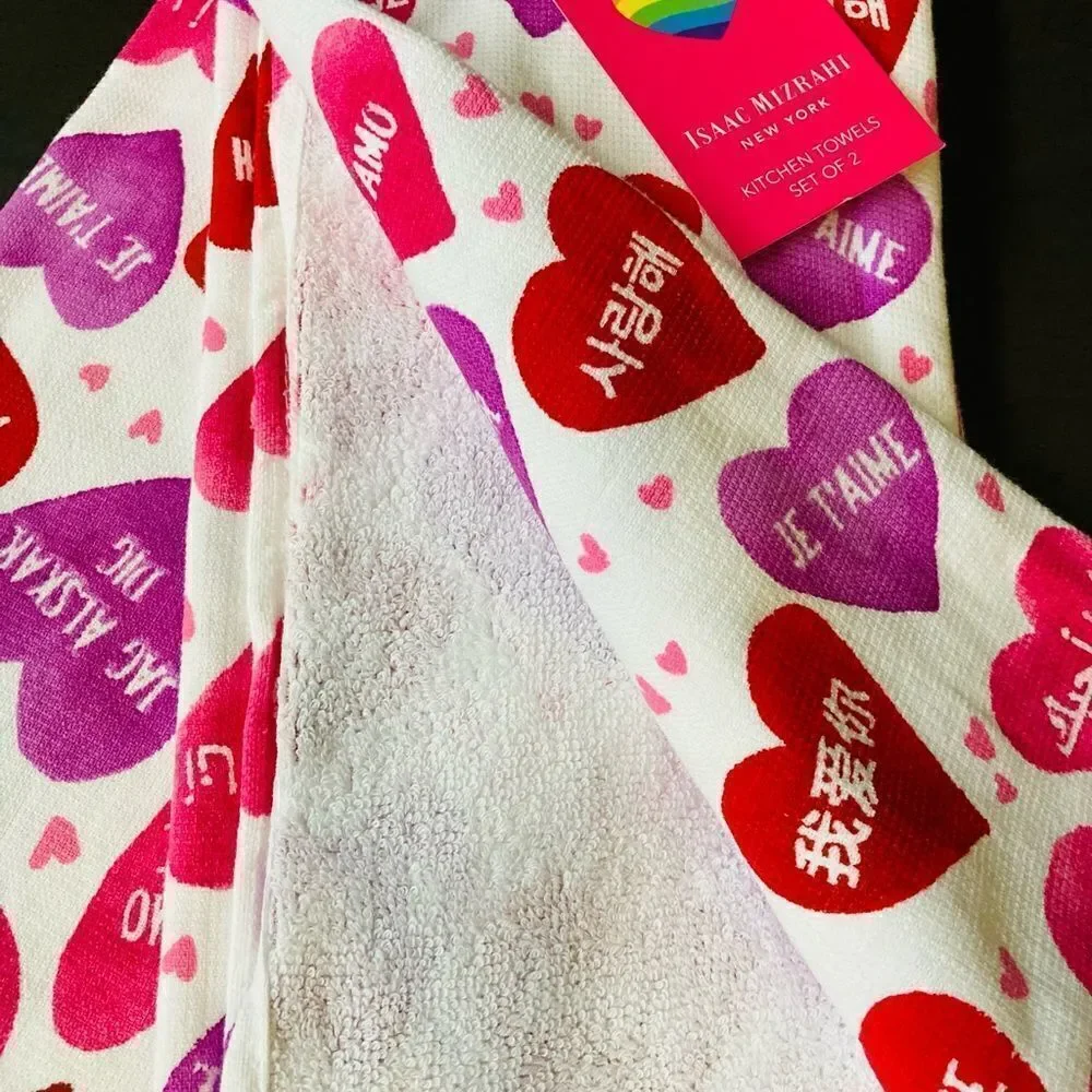 Isaac Mizrahi Valentine “Love” Language Towels
